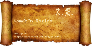 Komán Rozina névjegykártya